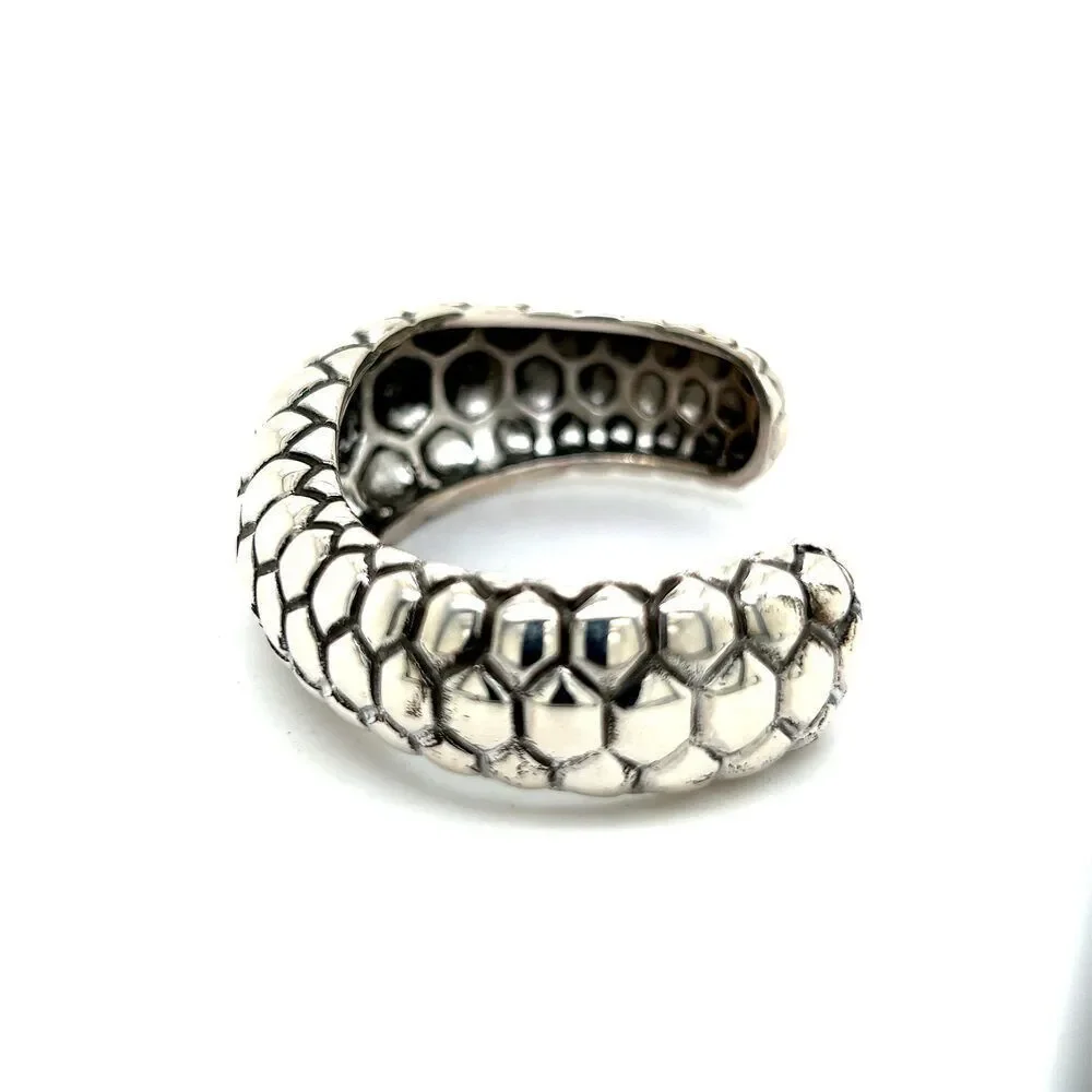 Tiffany & Co Bangle Bracelet 7.5" Medium Beehive Design Sterling Silver TIF885 - Picture 5 of 7